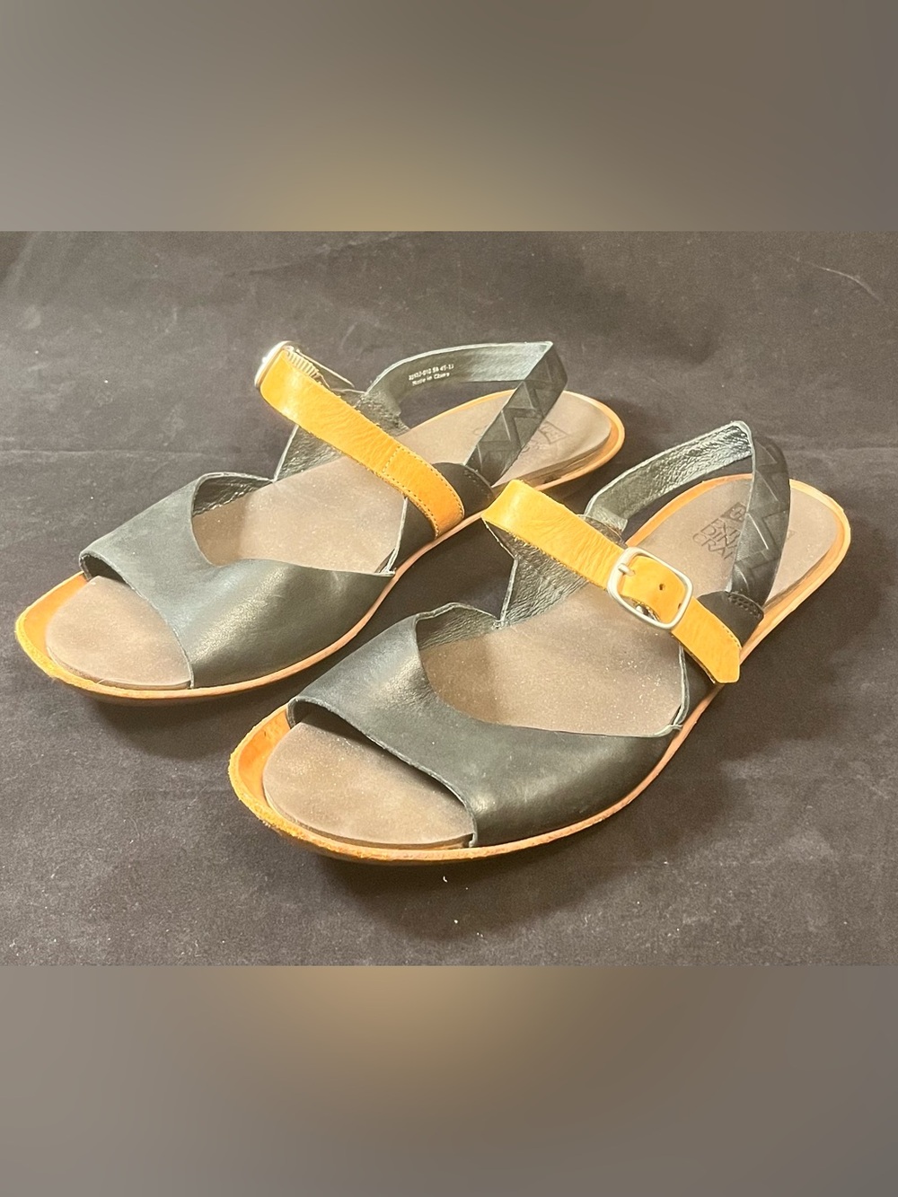 Camper Women’s Black & Tan Leather Open-Toe Sandals